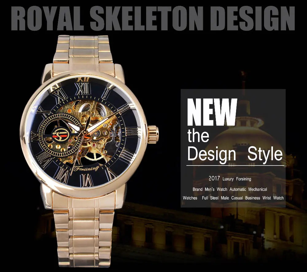 Men's Hollow Design Mechanical Watch