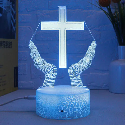 3D Cross LED Touch Lamp
