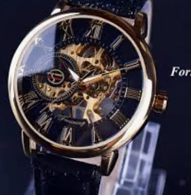 Men's Hollow Design Mechanical Watch
